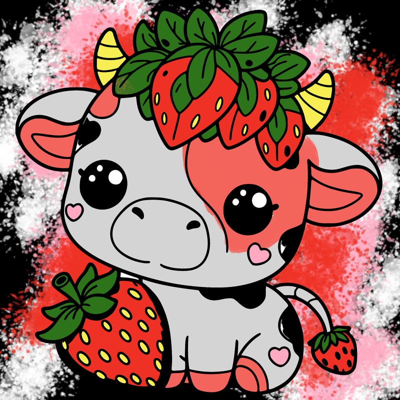 cute strawberry cow
