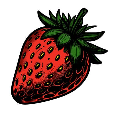 realistic strawberry