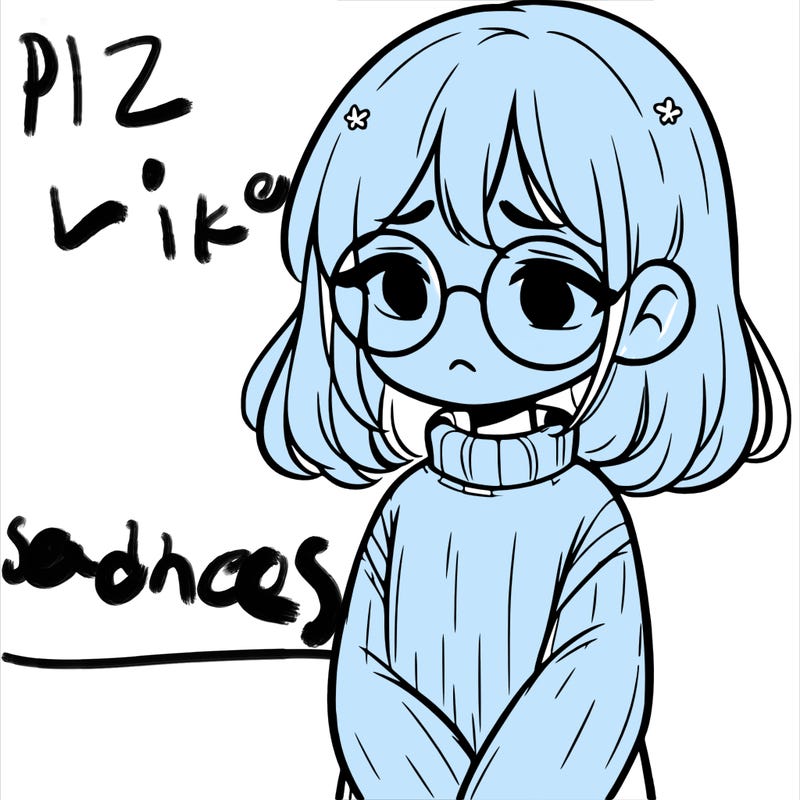 sad girl with glasses in a sweater