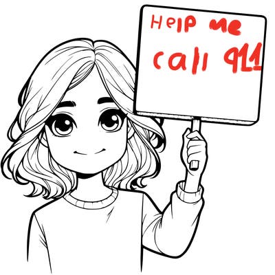 realistic girl holding up a sign