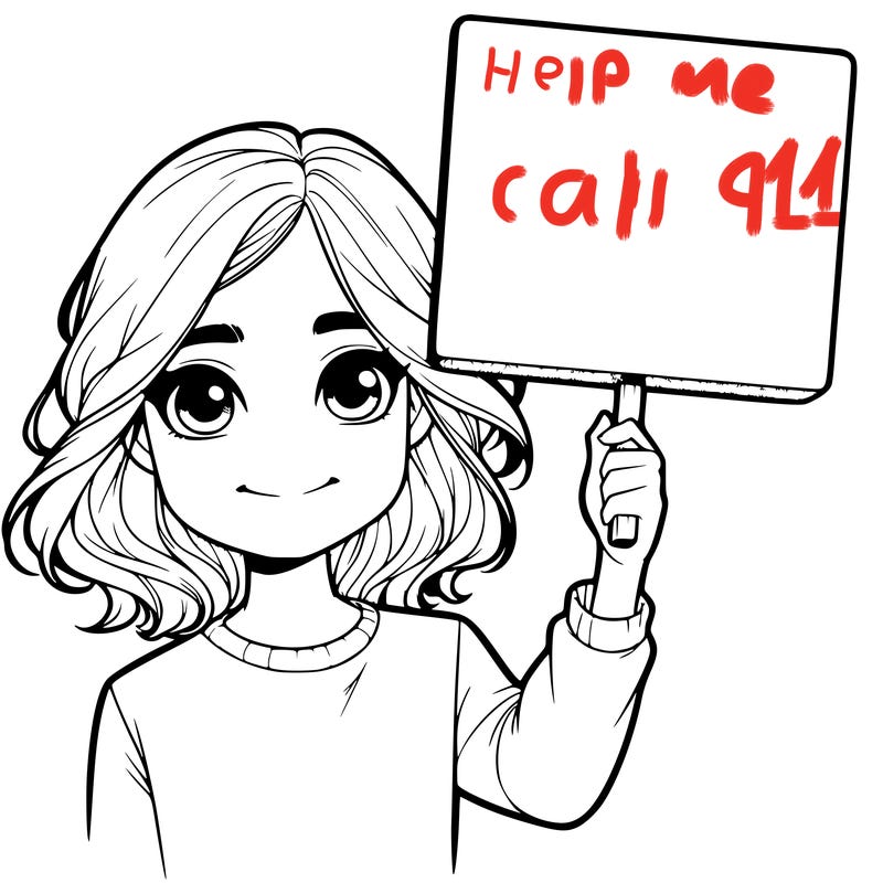 realistic girl holding up a sign