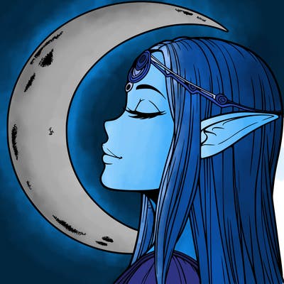 a realistic moon elf