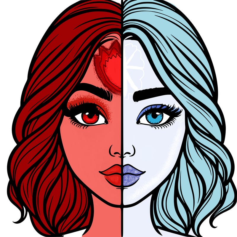 realistic girl split half