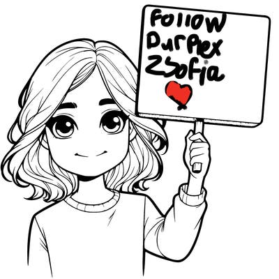 realistic girl holding up a sign