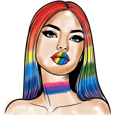 realistic woman with full lips