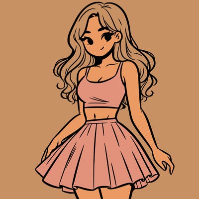woman in a skirt and crop top