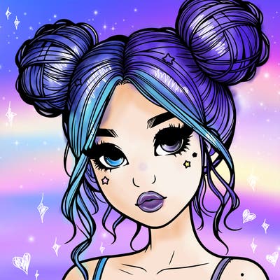 realistic girl with space buns
