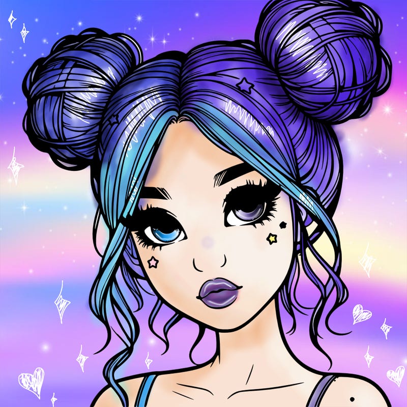 realistic girl with space buns