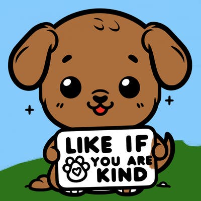 make a sign that says like if you are kind with a cute little dog