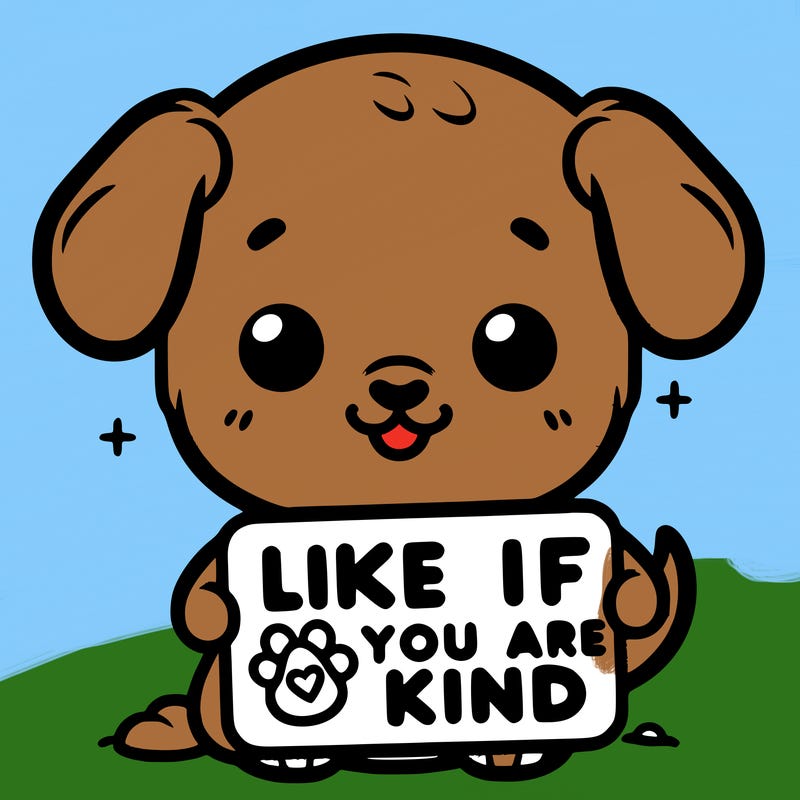 make a sign that says like if you are kind with a cute little dog