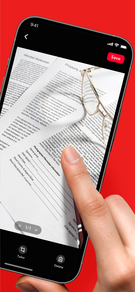 Flash Doc Scanner - PDF Maker - Smartphone screen showing a document scan in the Flash Doc Scanner app