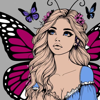 butterfly fairy realistic girl