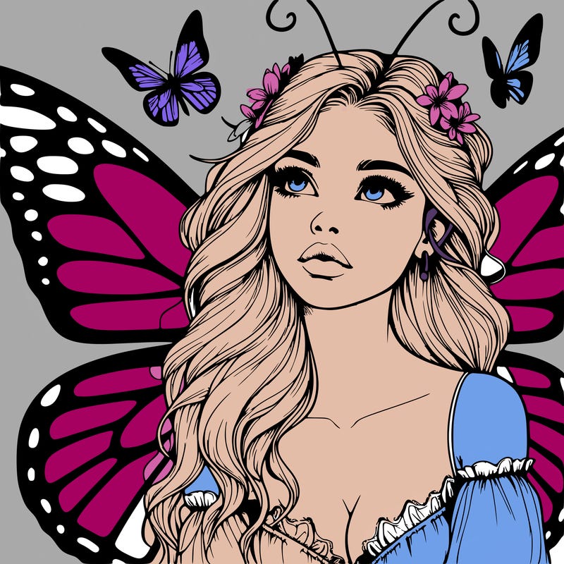 butterfly fairy realistic girl