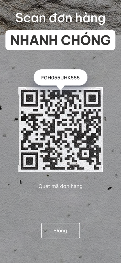 Salework - Salework app interface for scanning order QR codes quickly