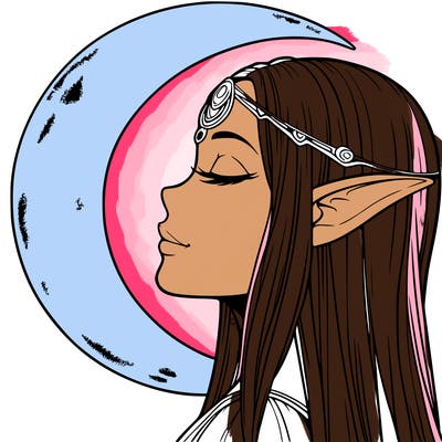 a realistic moon elf