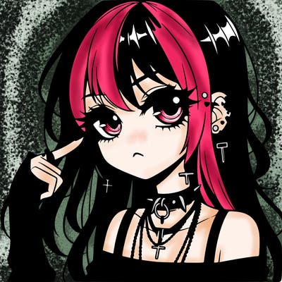 goth anime girl