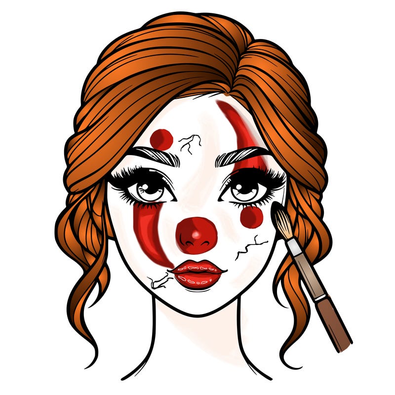 realistic person with makeup