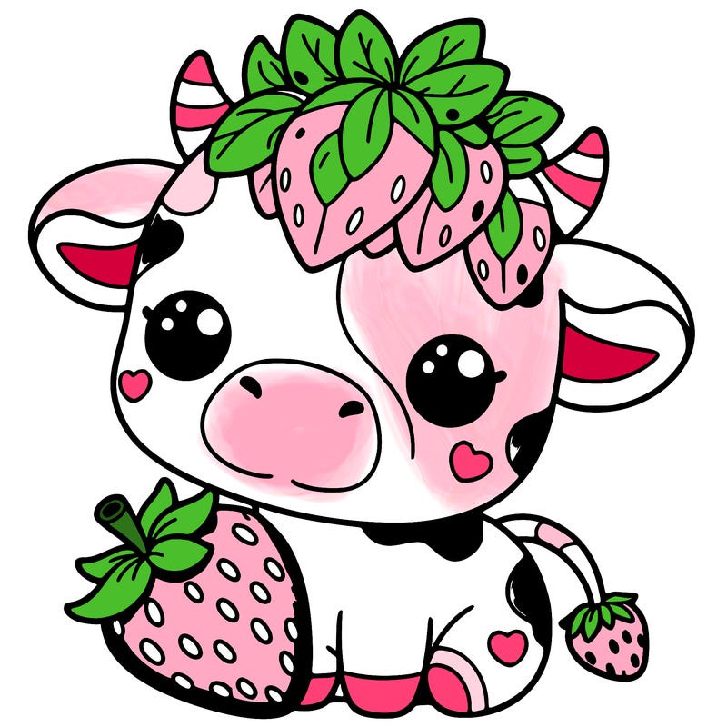 cute strawberry cow