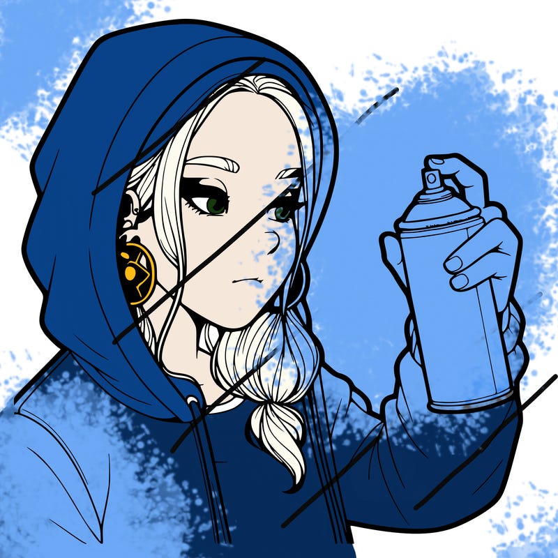 a realistic girl, spray painting