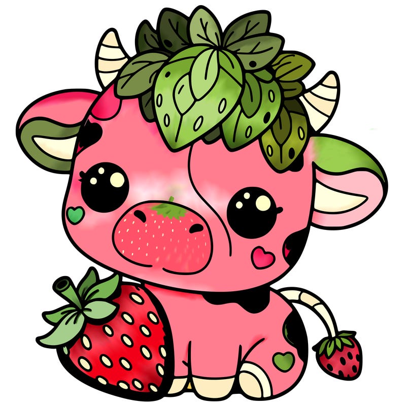 cute strawberry cow