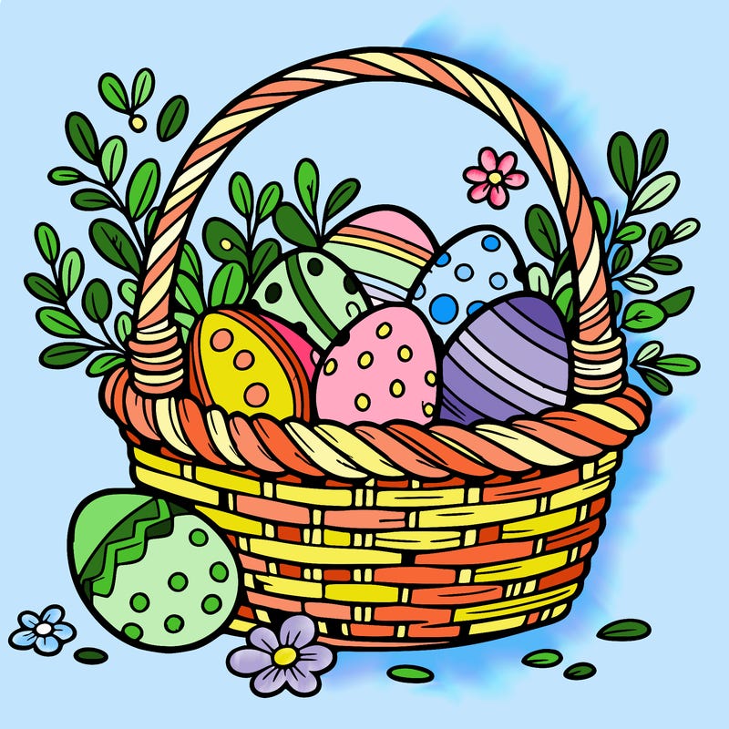 basket filled with easter eggs