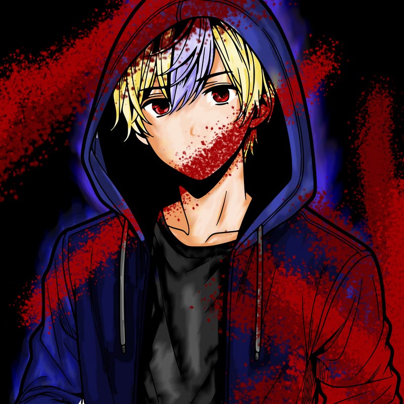 manga man in hoodie