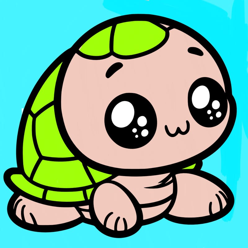 cute little animated turtle
