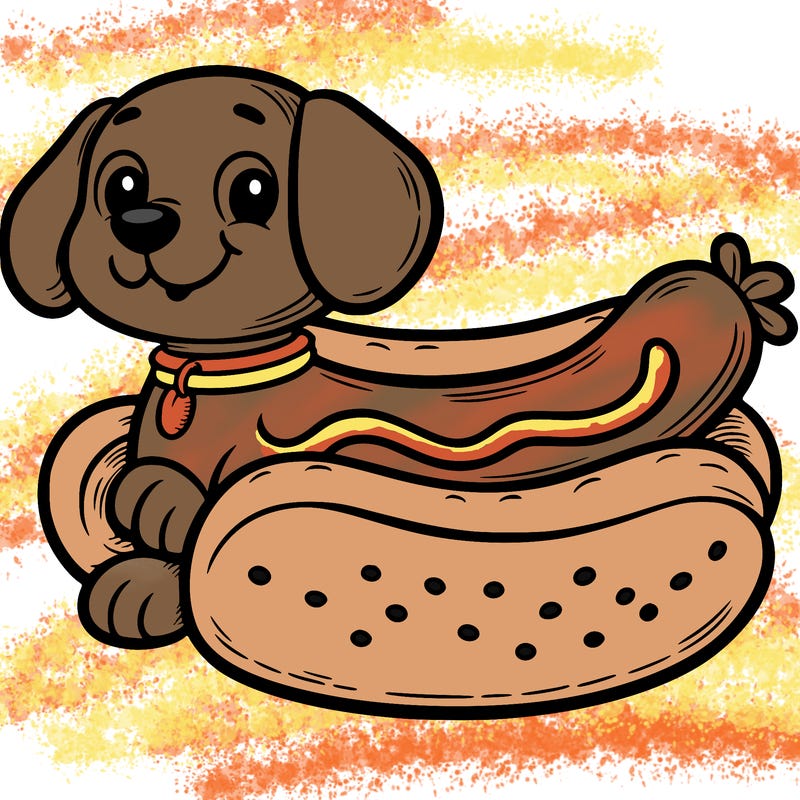 sausage dog in a hotdog bun