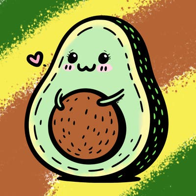 an avocado hugging an avocado