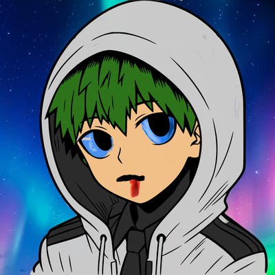 manga character with a hoodie