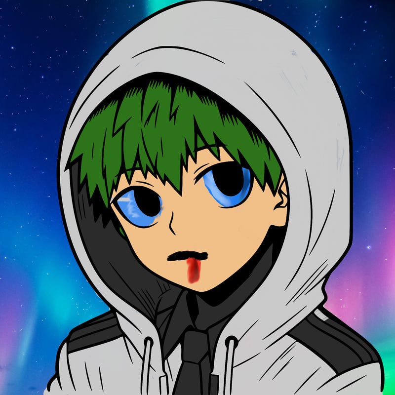 manga character with a hoodie