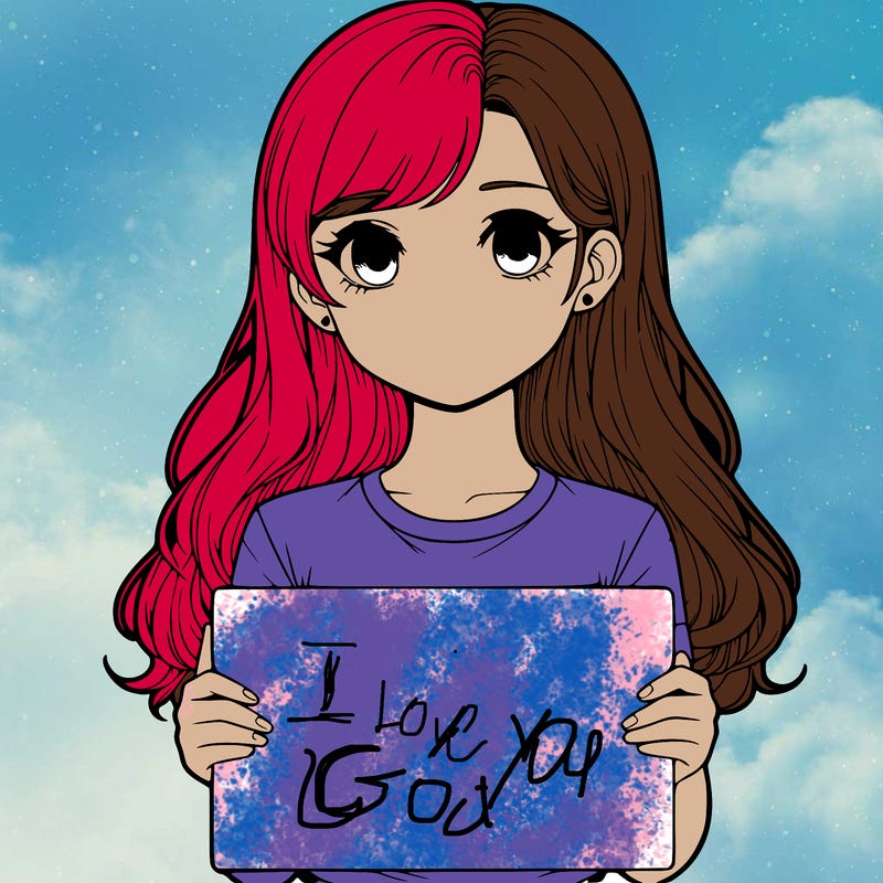 realistic girl holding a sign