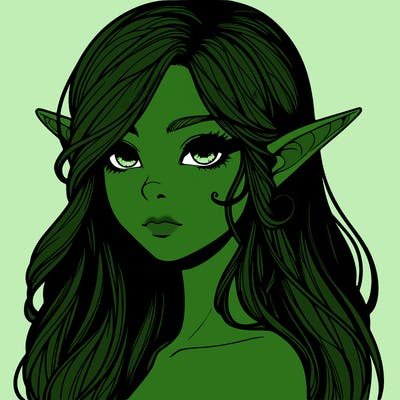 elf girl realistic dark fantasy