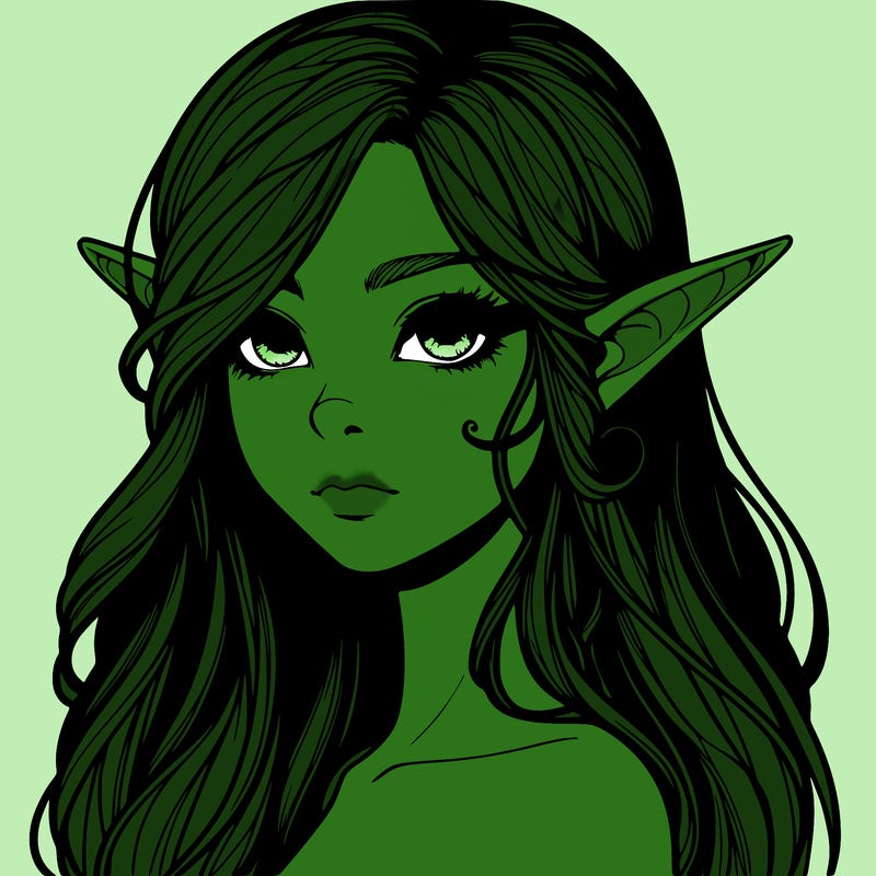 elf girl realistic dark fantasy