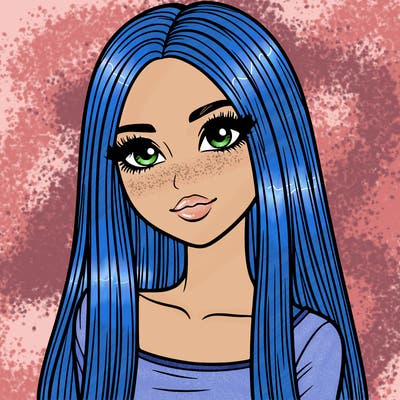 realistic girl with straight and long hair