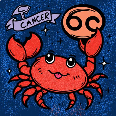 a crab holding the cancer zodiac sign