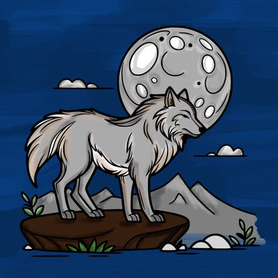 wolf moonlight