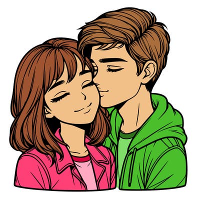 realistic girl and boy  love