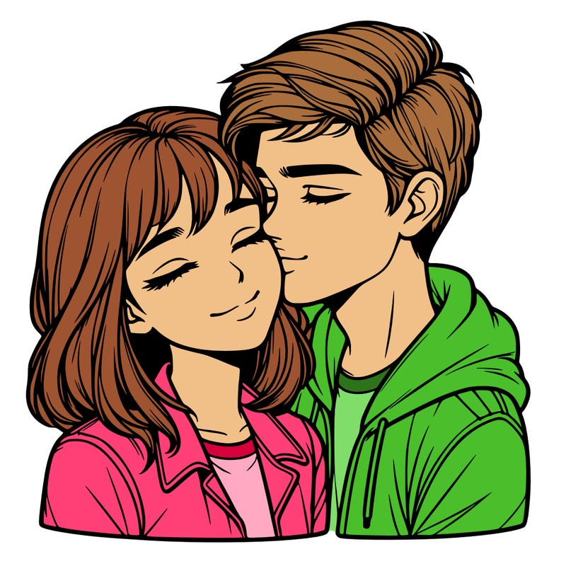realistic girl and boy  love