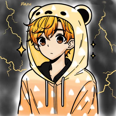 a 17 year old boy in a cute animal hoodie