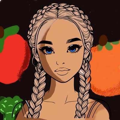 realistic girl with braids