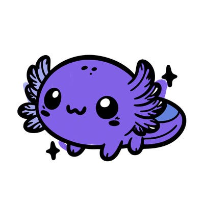 cute easy baby axolotl