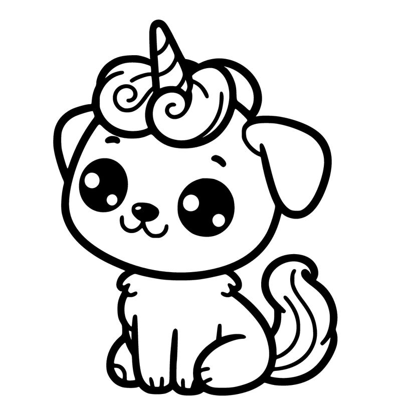 a cute dog with a unicorn horn