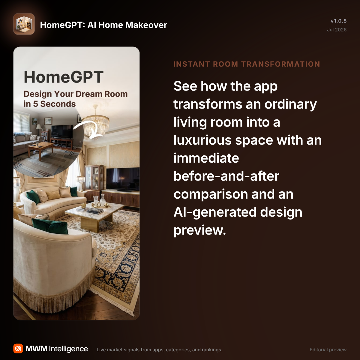 HomeGPT: AI Home Makeover - Graphics & Design App | MWM