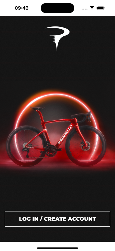 Detect-You - Login screen for the Detect-You app featuring a red Pinarello road bike with a glowing security ring