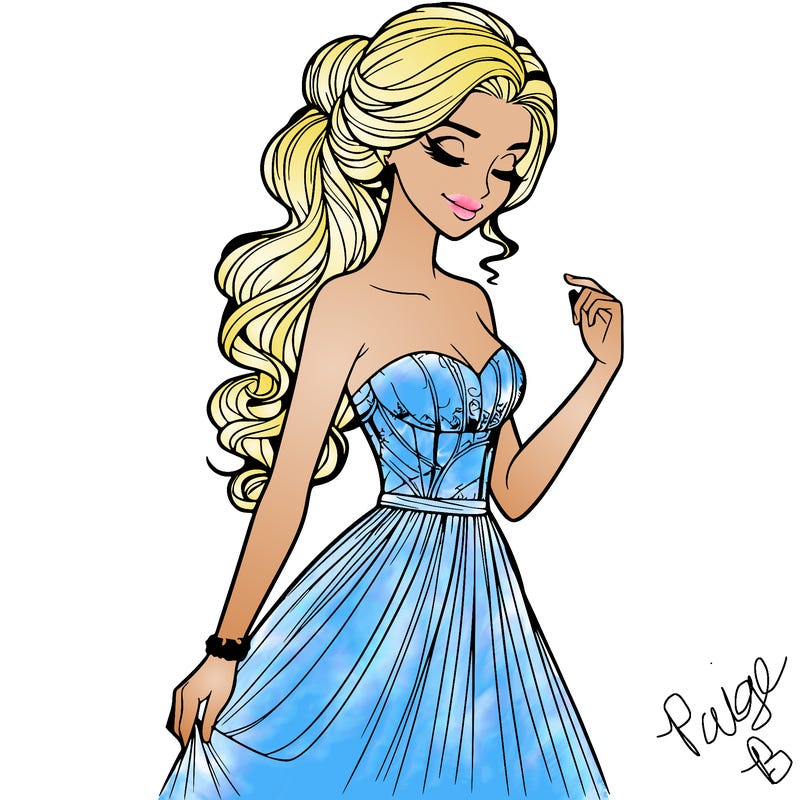 a realistic woman wearing an elegant dress