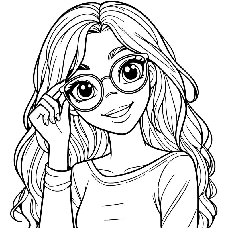teen age girl with glasses