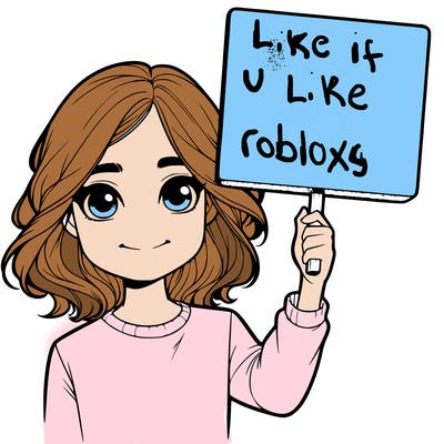 realistic girl holding up a sign