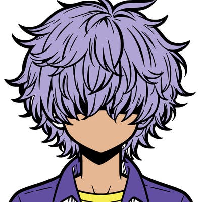 manga boy fluffy hair covering his eyes