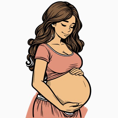 woman heavily pregnant realistic